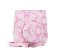 AFAKEREPPV Camera Protective Cover Handbag Plant Flower Color Printing PU Leather Retro Bag Fit For Fuji Fit For Instax Fit For Polaroid Mini 11 8 9 Mini11 Digital Camera Bags(A)