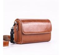 AFAKEREPPV PU Leather Camera Bag Insert Bag For GR3 GR2 GR RX100 M6 M5 M4 ZV1 G7X2 G7X3 G5X2 G7X SX730 SX740 LX10 LX7 LX5 LX3 Digital Camera Bags(Light Brown)