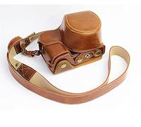 AFAKEREPPV PU Leather Case Camera Bag Protective Cover Bag With Battery Opening A6000 ILCE-6100 A6100 A6400 A6300 ILCE-6400 Fit For Sony Digital Camera Bags(Bruin)