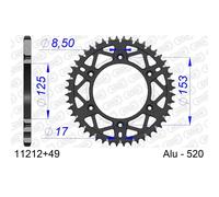 Afam 11212 Rear Sprocket Silver 49t
