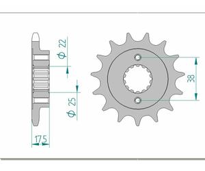 AFAM Steel Standard Front Sprocket 52616 - 525