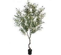 AfanD Artificial Tree Faux Olive Tree 8ft(92in,3200leaves) Tall Fake Olive Plant in Pot Fake Silk Tree Faux Plants Indoor