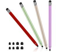 Afaneep Touchscreen Pen, 4-Pack, High Sensitivity Input Pen for iPad, iPhone, Android, Samsung Galaxy & Other Tablets, 2-in-1 Rubber Stylus with Interchangeable Tips & Lightweight Design