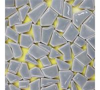 AFANGMQ 100g(Approx. 85pcs) Irregular Shape Porcelain Mosaic Tile Ceramic Mosaic Making Materials Handmade Decorative Mosaic Tile (Color : 120g Grey)
