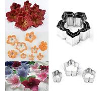 AFANGMQ 3Pcs/Set Flower Cookies Cutter Pastry Biscuit Cake Decorating Mold Mould Tools Fondant Clay Pottery Shape Cuttering Molds