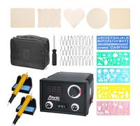 Afantti Professional Pyrography Machine Wood Burning Pen Tool Kit Station Set | High Temperature | Dual Pen | 30 Nibs | Carry Case | for Adult Beginner Leather