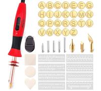 Afantti Wood Burning Pen Leather Pyrography Tool Wood Burner Kit | 15W 30W Adjustable Temperature | 26 Letters | for Woodburning Crafts