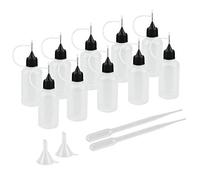 AFASOES 10 Pcs Precision Tip Applicator Bottles, 30ml Needle Tip Glue Bottle Plastic Dripper Bottle Empty Liquid Squeeze Bottles Oiler Bottles with 2 Funnel/2pcs 3ml Pipette for DIY Quilling Craft