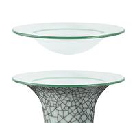 AFASOES 2 Pcs Replacement Oil Warmer Dish, Wax Burner Glass Dish Glass Oil Burner Dish Spare Dish Bowls Wax Melt Warmer Bowl Plate Lid Tray for Aroma Therapy Lamp Electric Lamps and Warmers, 12cm