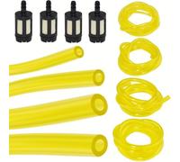 AFASOES 4 Sizes Strimmer Fuel Line, 2x3.5mm/2.5x5mm/3x5mm/3x6mm Fuel Hose Pipe Petrol Fuel Line Hose Clear Tubing Fuel with Fuel Filter for Trimmer Chainsaws Blowers Pressure Washers,1m