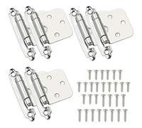 AFASOES 6pcs Cabinet Door Hinges Self Closing Overlay Flush Cabinet Hinge Heavy Duty Cupboard Hinges Replacement Ball Bearing Mute, Inset Hinges with Screws for Home Decorative