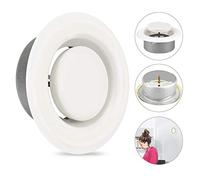 AFASOES Round Ceiling Vent Adjustable Air Valve Grill Ventilation Ducting Hose Cover Bathroom Wall Vent Cover Metal Extractor Fans Grille for Bathroom Office Kitchen, White (100mm 4" Dia)