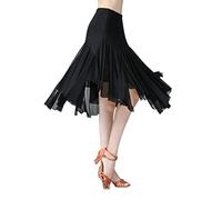AFAVOM Ballroom Dance Skirts for Women Ballroom Dancing Long Swing Waltz Latin Salsa Belly Dance Skirt Flamenco Dress Costume, Black, One Size