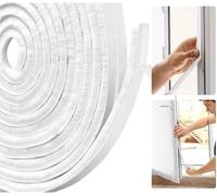 AFAXINRIE Door Draft Excluder, Window Draft Excluder, 5m(L) x 9 mm(W) x 5mm(T) Self-Adhesive Brush Seal Strip Air Stopper for Doors, Windows- White