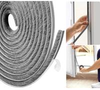 AFAXINRIE Door Draft Excluder, Window Draught Excluder, 5Meters(L) x 9 mm(W) x 5mm(T) Self-Adhesive Brush Seal Strip Air Stopper for Doors, Window- Grey