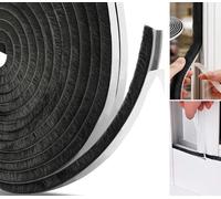 AFAXINRIE Door Draft Excluder, Window Draught Excluder, 5Meters(L) x 9 mm(W) x 5mm(T) Self-Adhesive Brush Seal Strip Air Stopper for Doors, Window- Black