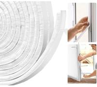 AFAXINRIE Window Draft excluder, Draft Excluder Tape, 10m(L) x 9 mm(W) x 9mm(T) Self-Adhesive Brush Seal Strip Air Stopper for Sliding Doors Window- White
