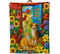 AFBQOPL Tropical Toucan Blanket, Vibrant Jungle Flower Blankts, Gifts for Nature Lovers, Home Dorm Cabin Pet Area Picnic and Travel Decor, Soft Cozy Lightweight Flannel Throw