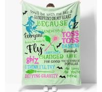 AFBQOPL Wicked Flannel Blanket Magic Movie Throw All Seasons Warm Cozy Soft Blanket for Sofa Chair Bed Halloween Women Girls Fans