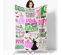 AFBQOPL Wicked Flannel Blanket Magic Movie Throw All Seasons Warm Cozy Soft Blanket for Sofa Chair Bed Halloween Women Girls Fans