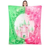 AFBQOPL Wicked Flannel Blanket Magic Movie Throw All Seasons Warm Cozy Soft Blanket for Sofa Chair Bed Halloween Women Girls Fans