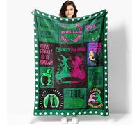AFBQOPL Wicked Flannel Blanket Magic Movie Throw All Seasons Warm Cozy Soft Blanket for Sofa Chair Bed Halloween Women Girls Fans