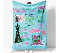 AFBQOPL Wicked Flannel Blanket Magic Movie Throw All Seasons Warm Cozy Soft Blanket for Sofa Chair Bed Halloween Women Girls Fans