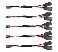 AFCAHEH 5pcs/lot 150mm 300mm 500mm RC Servo Y Extension Cord Cable Lead Wire for JR Futaba Rc Battery Drone Car Boat Helicopter Airplane(100MM)