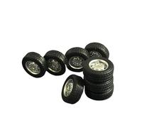 AFCAHEH 80pcs(20sets) 12.6mm for 1/64 Mini Alloy Truck Wheels with Rubber Tires Car 2022 Rims Tyres for Matchbox Domeka HW Model Cars