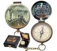 Afcrho Gift for Son from Mom Dad | Engraved Compass 2" - Father to Son Gifts, Mom to Son Gifts for Graduation, Birthday Baptism Confirmation Communion