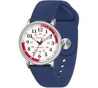 Afcrho Nurse Watch for Medical Professionals - 24 Hour with Second Hand - Silver Blue