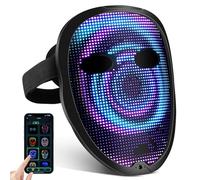 AFDEAL LED Halloween Mask, App-Controlled Display, Customizable Light Patterns, LED Light Up Halloween Mask for Costume Halloween Masquerade Cosplay Birthday Party