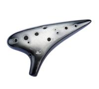 AFE 12 Hole Alto C Sweet Potato Ocarina Pottery Ocarina with a Protective Bag and Songbooks (Gradient Black)