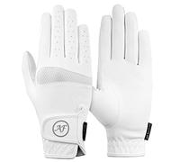 AFE Ladies Horse Riding Equestrian Sereno Leather Gloves breathable White (Medium)