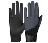 AFE Ladies Horse Riding Gloves Track Fabric Gloves Synthetic Leather Equestrian Black Stretch Fabric Pink Purple Lilac (Grey Finger Print, Large)