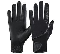 AFE Ladies Horse Riding Gloves Track Fabric Gloves Synthetic Leather Equestrian Black Stretch Thermal Lined (Small)