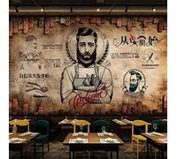 AFEBOO Wallpaper 3D Wall Brick Beauty Salon Barber Shop Background 3D Wall Paper,3D,250x175cm