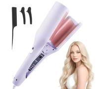 Afenau Big Wave Hair Curler, 32mm Wave Curling Iron, French Wave Curling Iron with 4 Adjustable Temperature, V-Shaped Hair Curling Iron 160°C and 220°C, French Egg Roll Curling Iron for All Hair Types