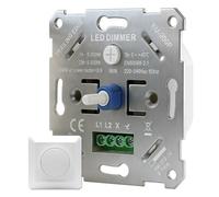 Afenau Dimmer Switch, LED Dimmer 230 V Dimmer Switch, Dimmer for LED Lamps with Rotary Off Switch, Flush-Mounted Light Switch, Dimmable, White Cover Plate for Dimmable LEDs/Halogen