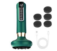 Afenau Electric Cupping Device, 12 Gears Anti Cellulite Massager, Red Light Heating, Electric Cupping Device, Lipedema Massager for Abdomen, Neck, Leg, Hips, Arm (Green)
