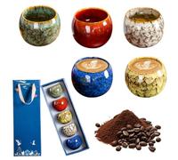 Afenau Espresso Cups Ceramic, 160ML Expresso Coffee Cup Set of 5, Dishwasher Safe Espresso Cup, Without Handle Coffee Cups Ceramic for Espresso Macchiato Cappuccino Moka Tea, Gift Box