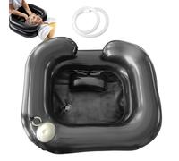 Afenau Hair Wash Basin for Bedridden, Inflatable Hair Wash Basin with 1 m Drain Hose, Head Wash Basin for Bedridden Bathtub Hair Washing in Bed for Pregnant Women Injured Disabled Seniors