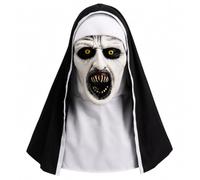 Afenau Halloween Nuns Mask, 3D Halloween Masks Horror with Headscarf, Latex Halloween Horror Mask for Adults, Party, Role Play, Unisex