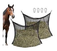 Afenau Hay Net for Horses, Pack of 2 Hay Nets Tight Mesh 5 kg, 5 x 5 cm Hay Bag Horse, Portable Hay Net, Large, Improves Digestion Hay Bag for Horses, Sheep, Cattle (Square)