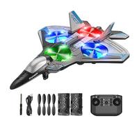 Afenau Remote Control Plane, 2.4 Ghz Remote Control Airplane with Cool Light, EVA RC Planes, Hover at Fixed Height, Stunt Roll, REMOTE CONTROL Aeroplanes, RC Airplane for Beginners (Blue)