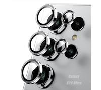 AFENGBOX 2-Pack Camera Lens Protector for Samsung Galaxy S25 Ultra 5G,9H Tempered Glass Individual Metal Ring Lens Protector,Ultra HD Scratch Resistant Camera Cover for Samsung S 25 Ultra,Silver