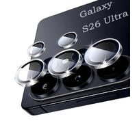 AFENGBOX 2-Pack Camera Lens Protector for Samsung Galaxy S26 Ultra 5G,9H Tempered Glass Individual Metal Ring Lens Protector,Ultra HD Scratch Resistant Camera Cover for Samsung S 26 Ultra,Transparent