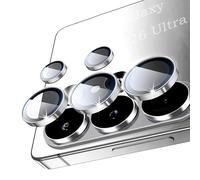 AFENGBOX 2-Pack Camera Lens Protector for Samsung Galaxy S26 Ultra 5G,9H Tempered Glass Individual Metal Ring Lens Protector,Ultra HD Scratch Resistant Camera Cover for Samsung S 26 Ultra,Silver
