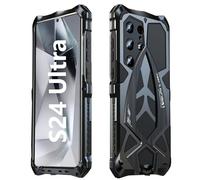 AFENGBOX for Samsung Galaxy S24 Ultra Case,Heavy Duty Armour Samsung S 24 Ultra Phone Case,Military Grade Shockproof 360° Full Body Protection Rugged Metal Bumper Cover for Galaxy S24 Ultra,Black
