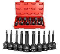 AFEPHE 10-Piece Torx Socket Set 1/2 Inch 1/2 Inch 1/2 Inch Power Torx Bit Insert Impact Wrench Nut Set T20, T25, T27, T30, T35, T40, T45, T50, T55, T60 for Screwdriver Set